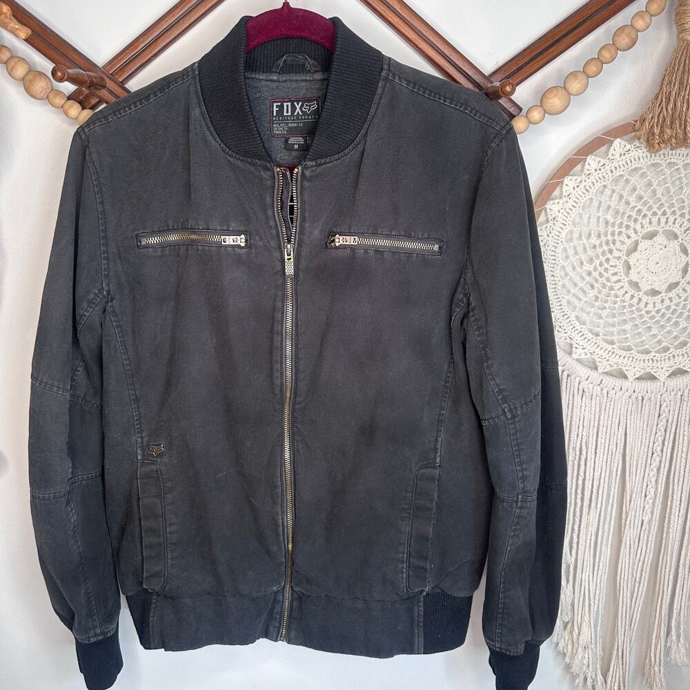 Vintage FOX Racing Heritage Forged Washed Cotton Bomber Jacket
